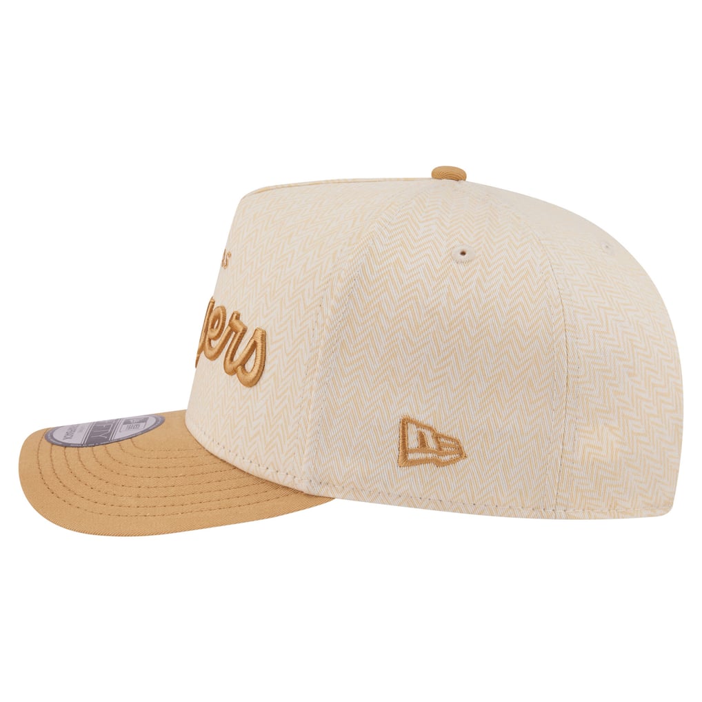  Texas Rangers New Era Herringbone 9FIFTY A-Frame Snapback Hat - Cream
