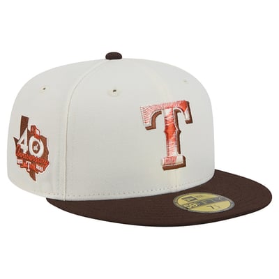 Texas Rangers New Era Pumpkin Spice 59FIFTY Fitted Hat - Natural/Brown