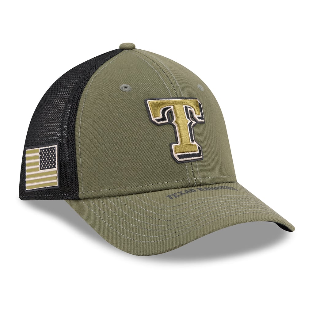  Texas Rangers New Era 2026 Armed Forces Day 39THIRTY M-Crown Flex Hat - Olive