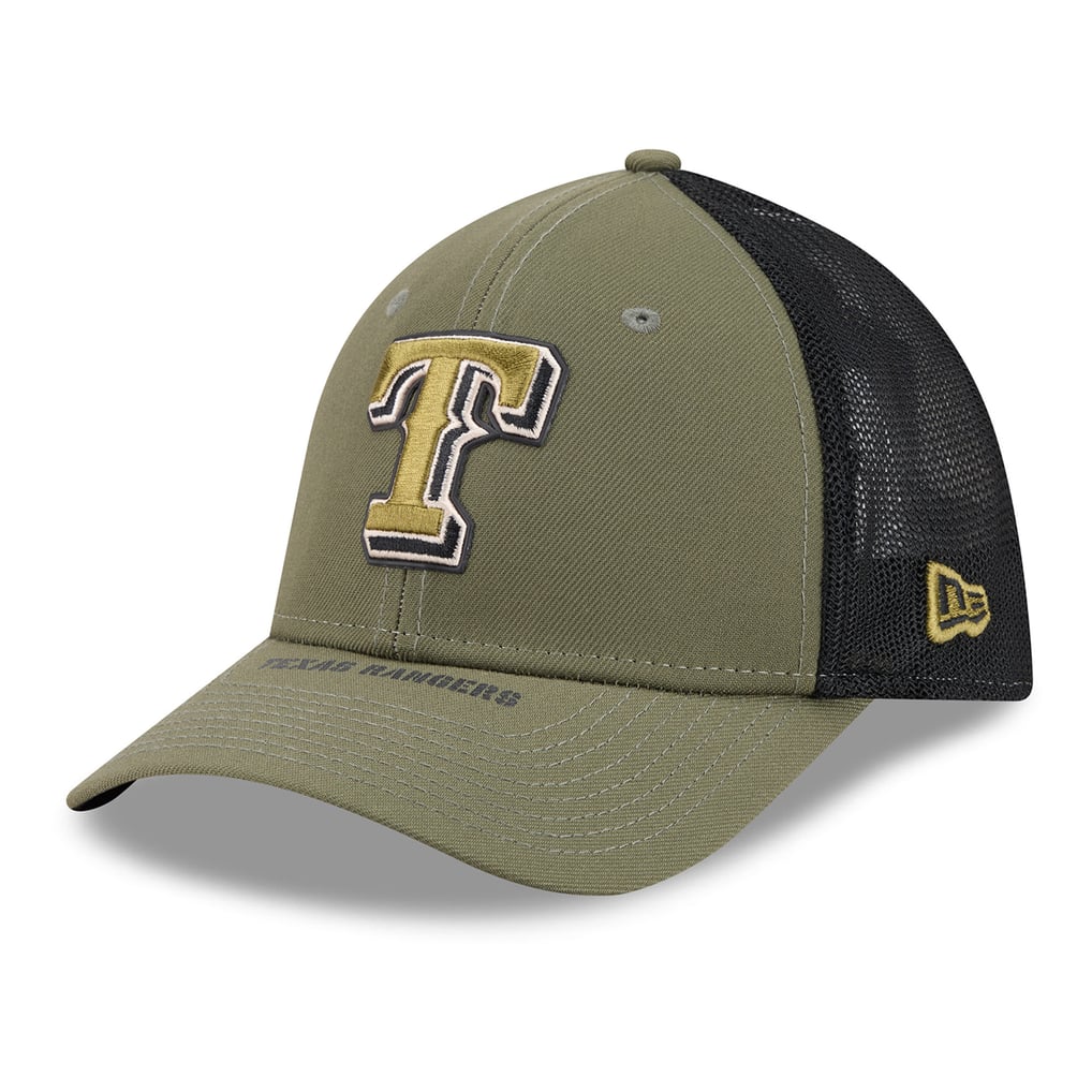  Texas Rangers New Era 2026 Armed Forces Day 39THIRTY M-Crown Flex Hat - Olive