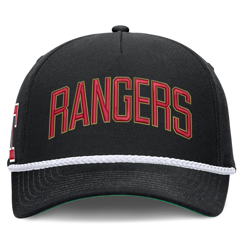 Texas Rangers Nike Cooperstown Collection Rise Adjustable Hat - Black