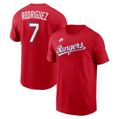 Ivan Rodriguez Texas Rangers Nike Cooperstown Collection Name & Number T-Shirt - Red