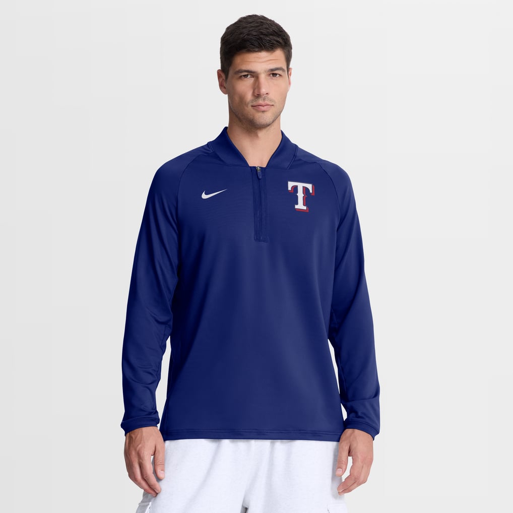 Texas Rangers Nike Authentic Collection Dri-FIT Raglan Half-Zip Pullover - Royal