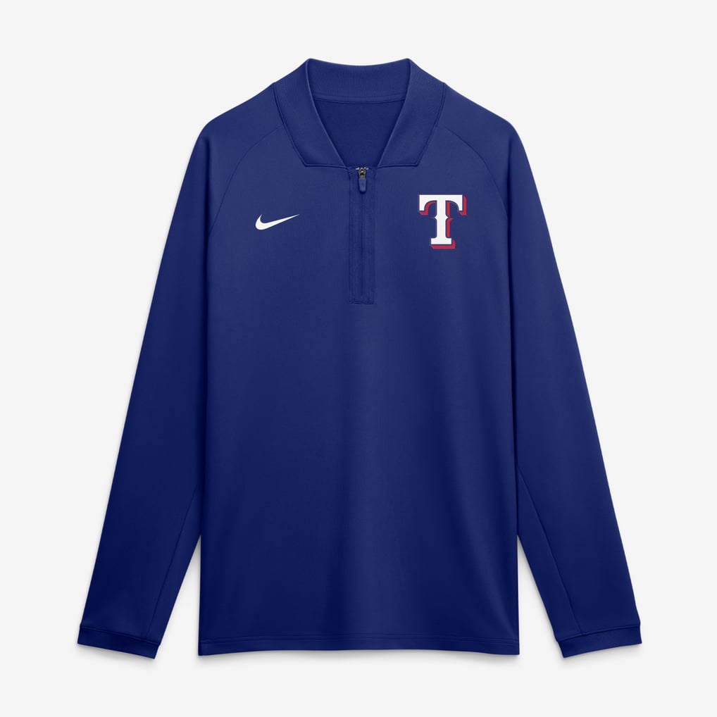 Texas Rangers Nike Authentic Collection Dri-FIT Raglan Half-Zip Pullover - Royal
