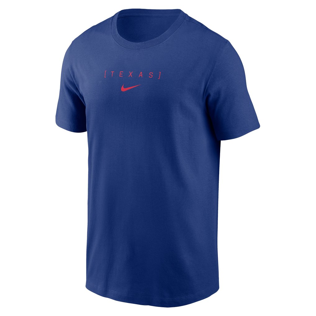 Texas Rangers Nike Large Logo Back Stack T-Shirt - Royal
