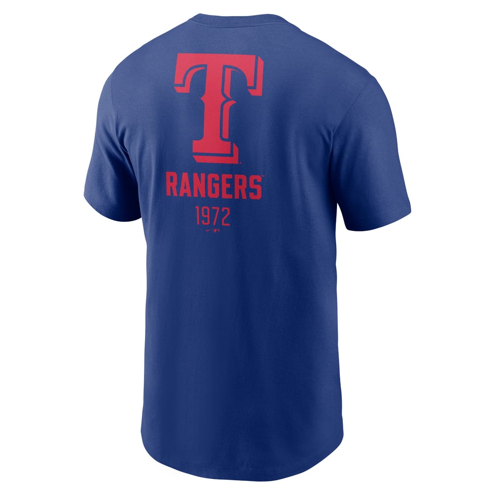 Texas Rangers Nike Large Logo Back Stack T-Shirt - Royal