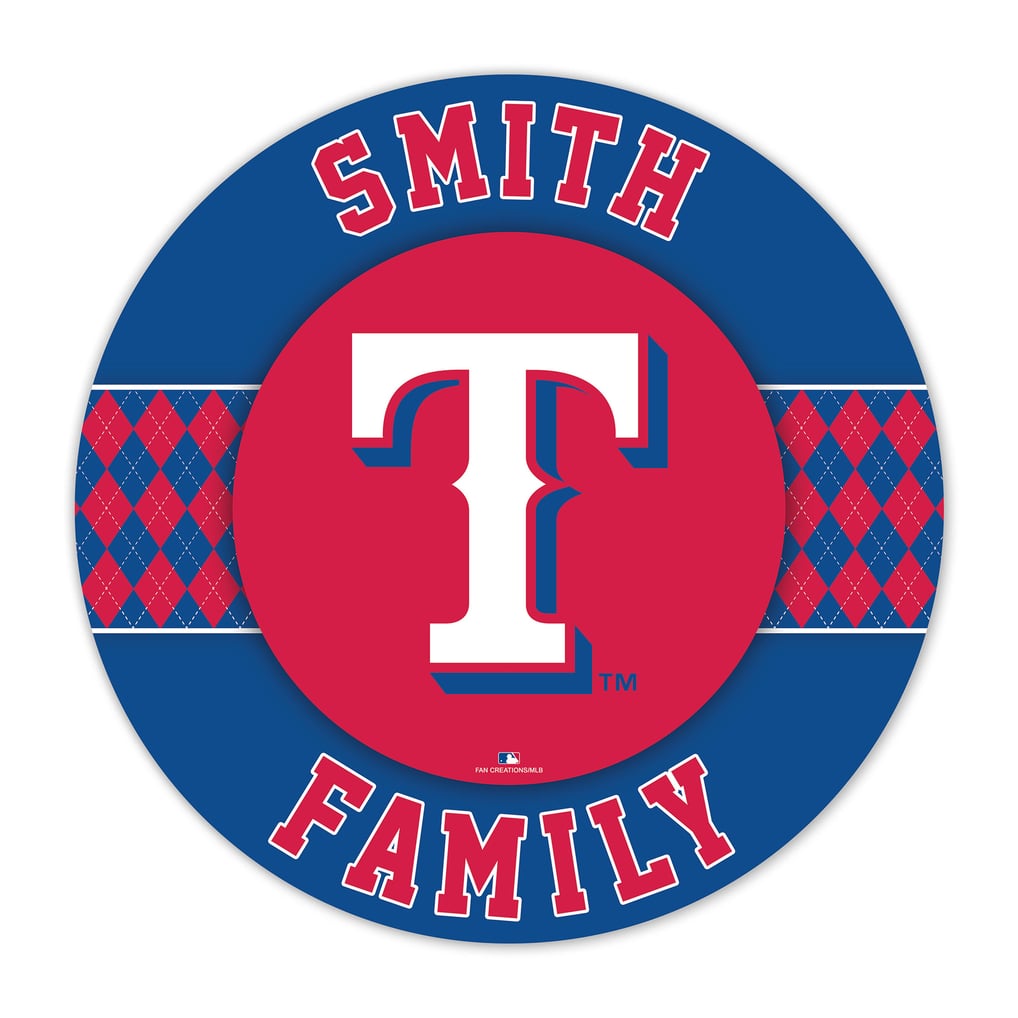 Texas Rangers 16" Personalized Circle Wall Art