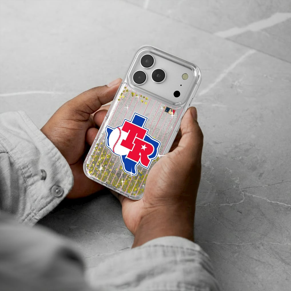 Texas Rangers 1981-1983 Cooperstown Pinstripe iPhone Glitter Case
