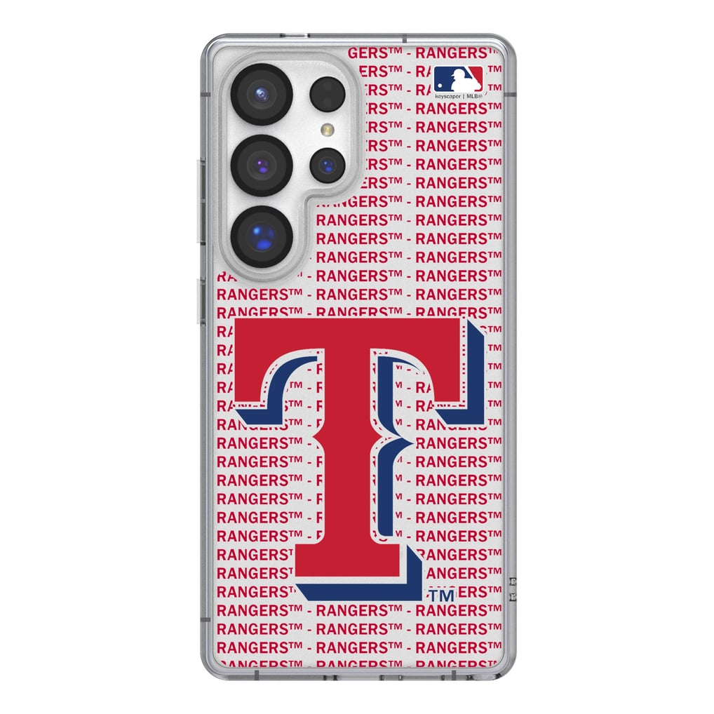 Texas Rangers Galaxy Text Backdrop Clear Case