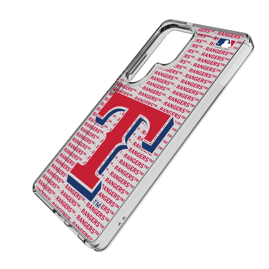 Texas Rangers Galaxy Text Backdrop Clear Case