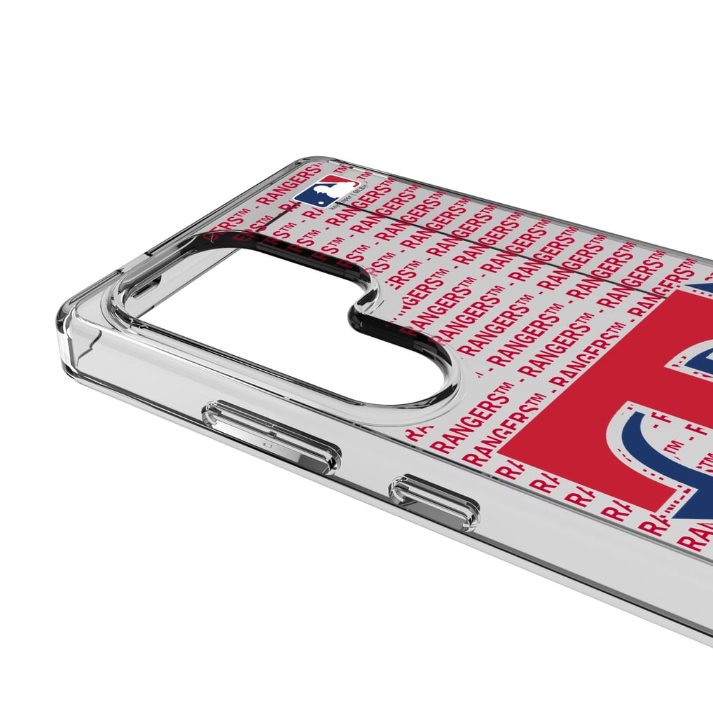 Texas Rangers Galaxy Text Backdrop Clear Case