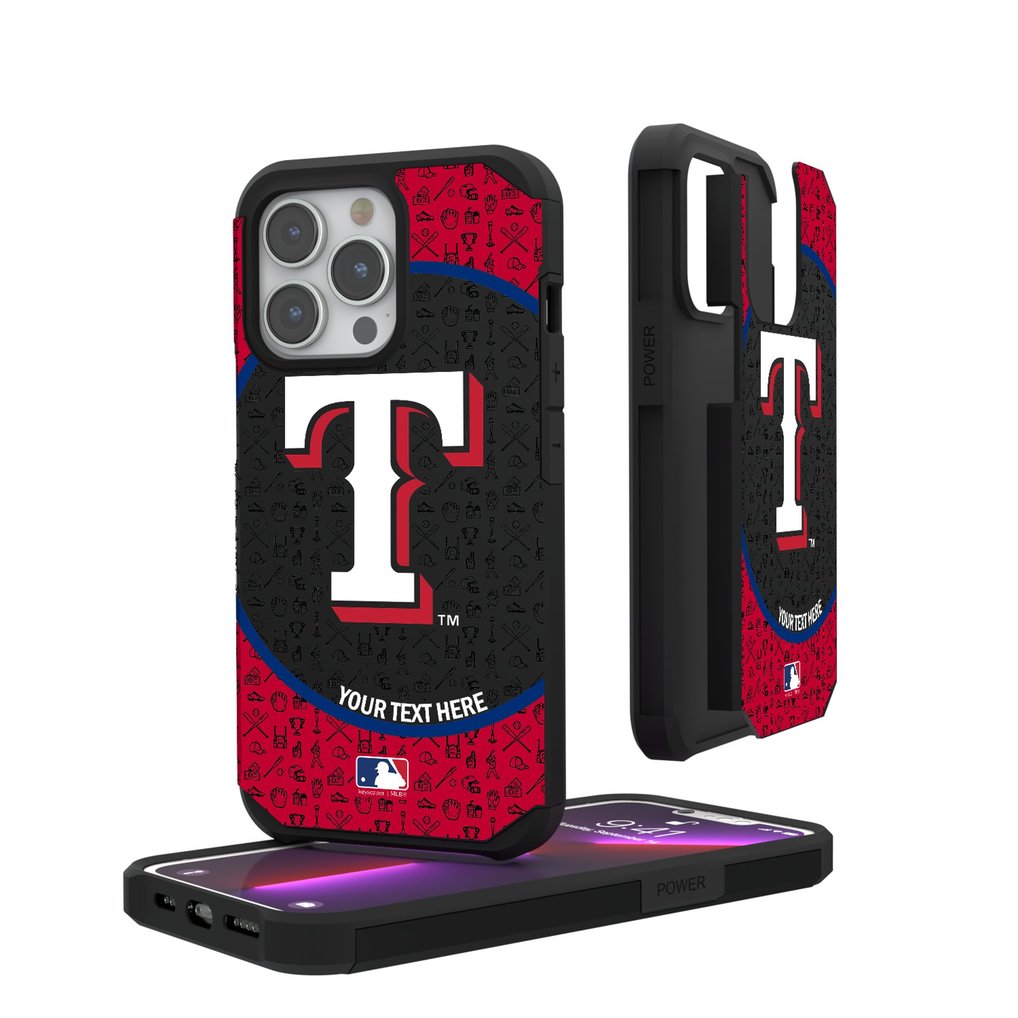 Texas Rangers iPhone Circle Design Personalized Rugged Case