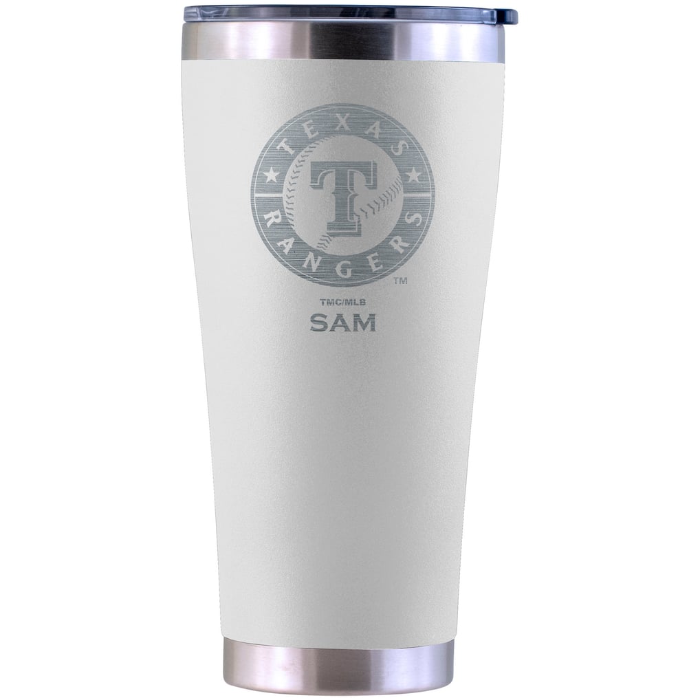 Texas Rangers Personalized 30oz. Laser Etched White Tumbler