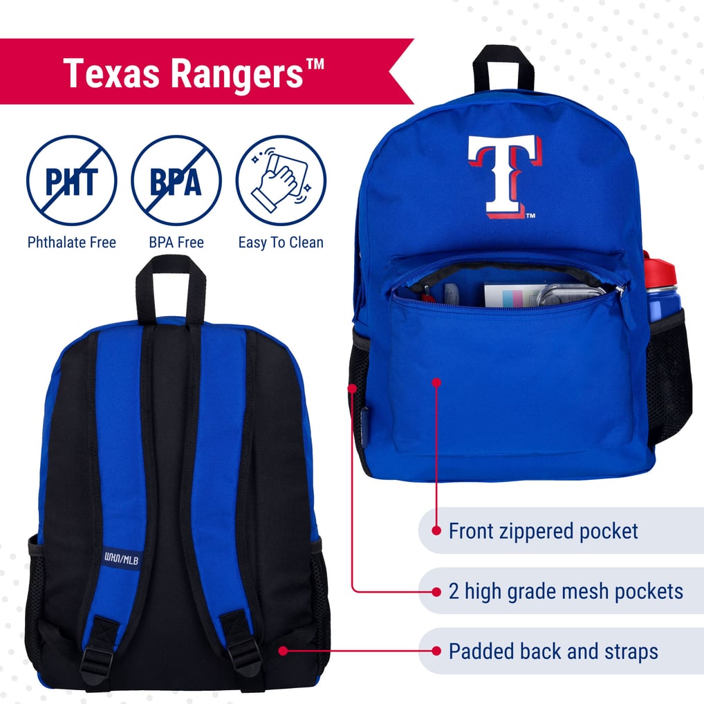  Texas Rangers Wildkin Lunch Box & Backpack 2-Piece Set