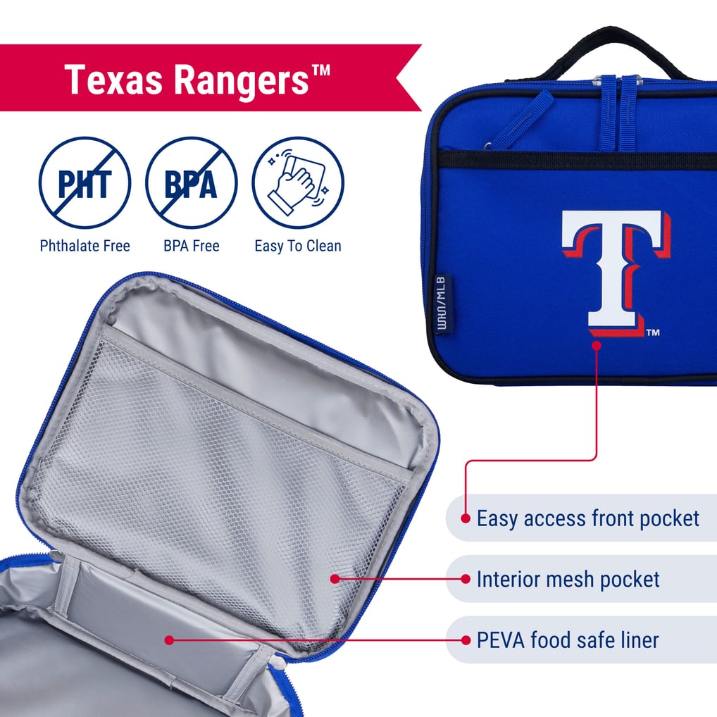  Texas Rangers Wildkin Lunch Box & Backpack 2-Piece Set