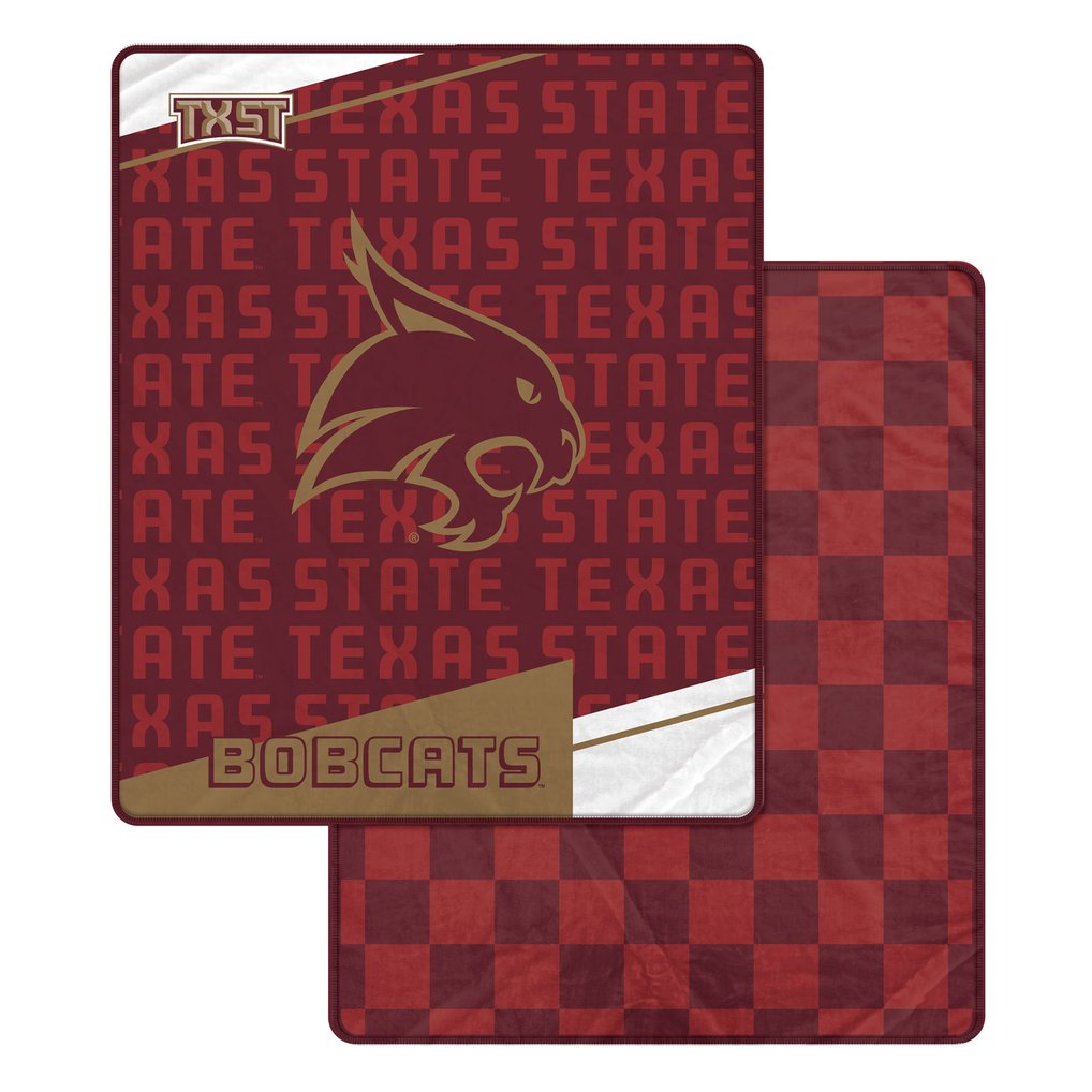 Texas State Bobcats Pegasus 60" x 70" Diagonal Ghost Checkered Double-Sided Blanket
