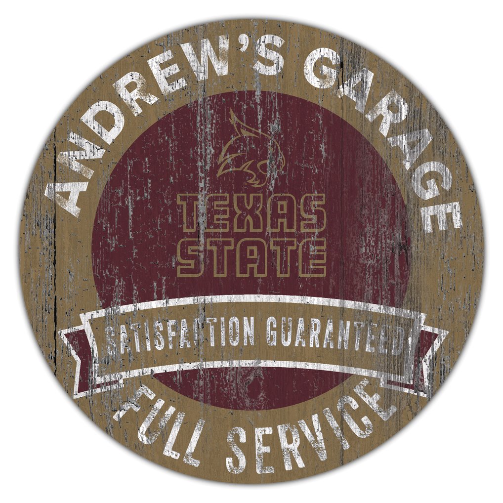 Texas State Bobcats 16" Customizable Garage Circle