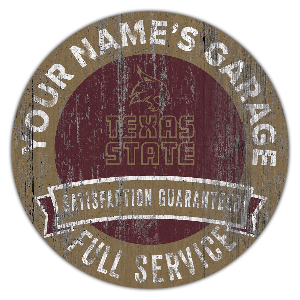 Texas State Bobcats 16" Customizable Garage Circle