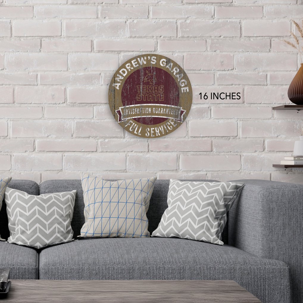 Texas State Bobcats 16" Customizable Garage Circle