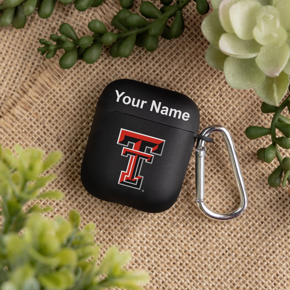 Texas Tech Red Raiders Personalized AirPods Case Cover - Black