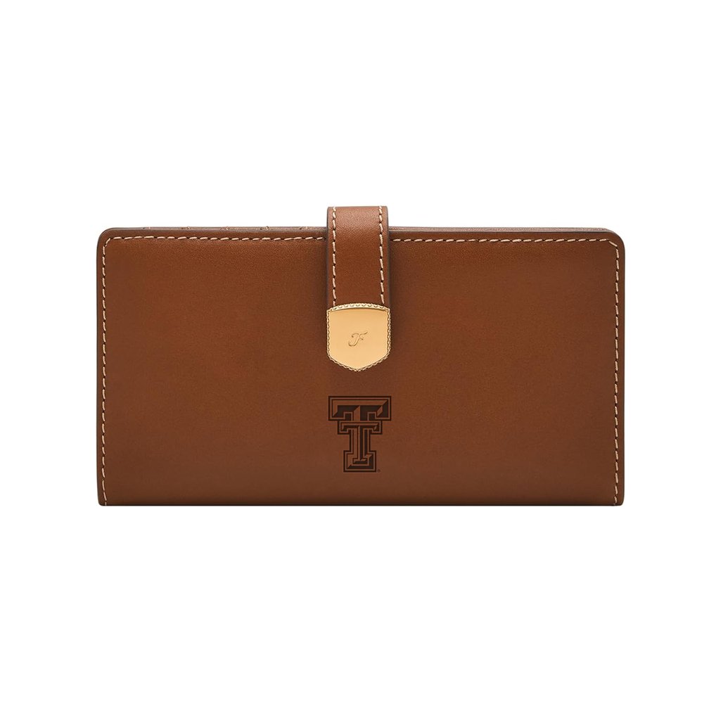 Texas Tech Red Raiders Fossil Lennox Leather Tab Bifold Wallet