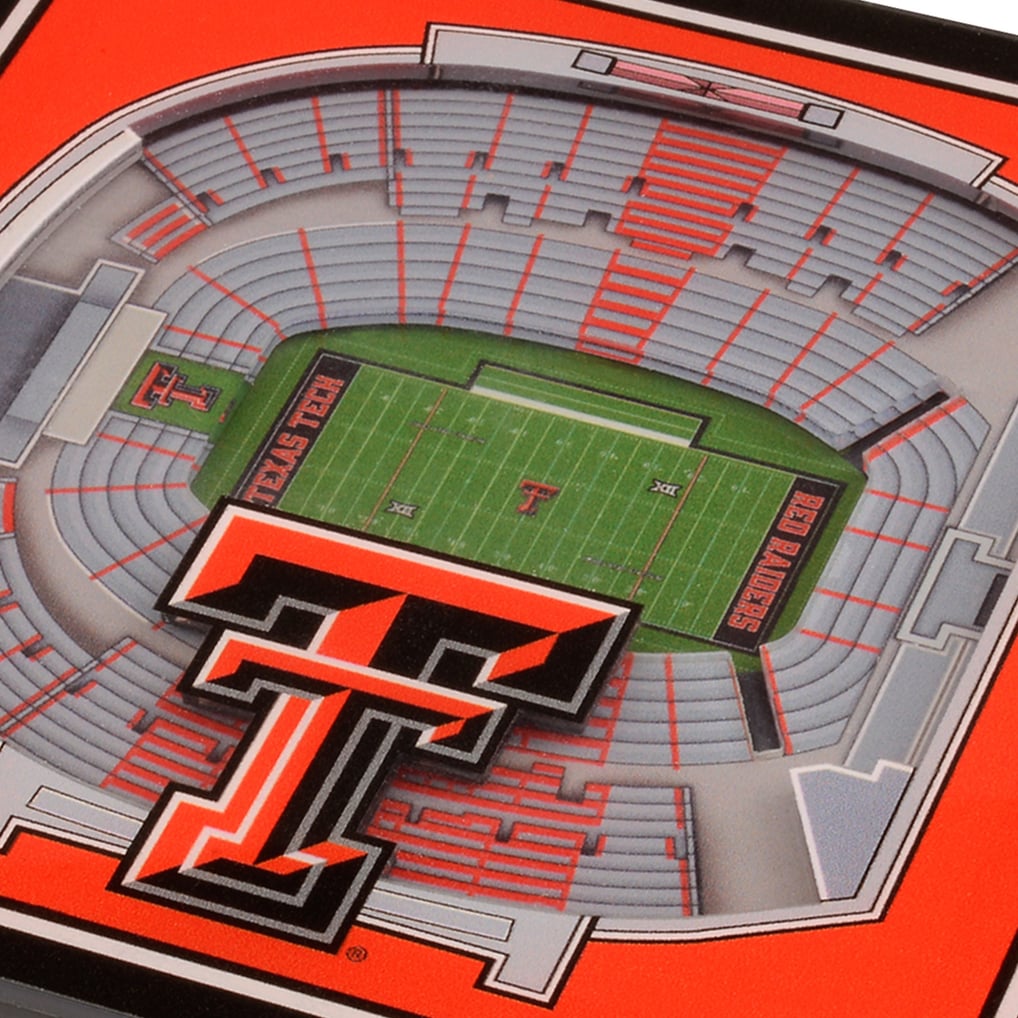 Texas Tech Red Raiders IDNA Red 3D StadiumViews Coasters