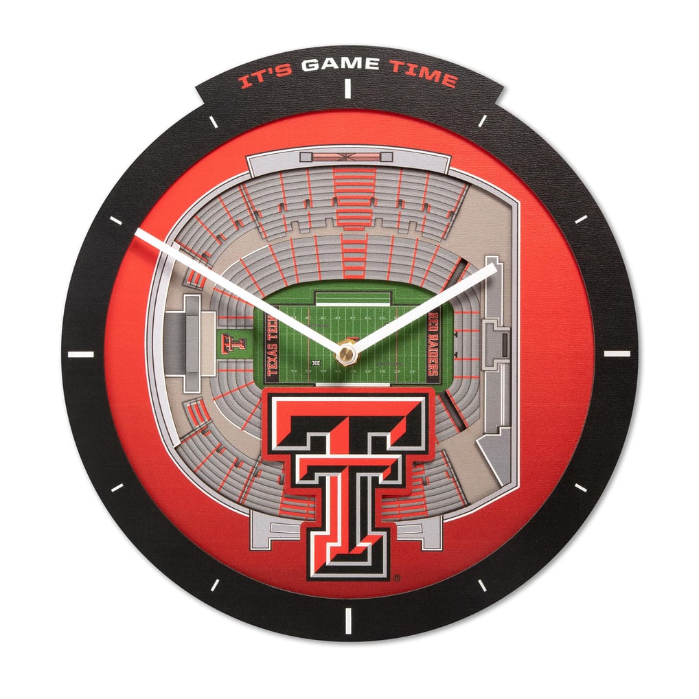 Texas Tech Red Raiders IDNA StadiumView 3D Wall Clock