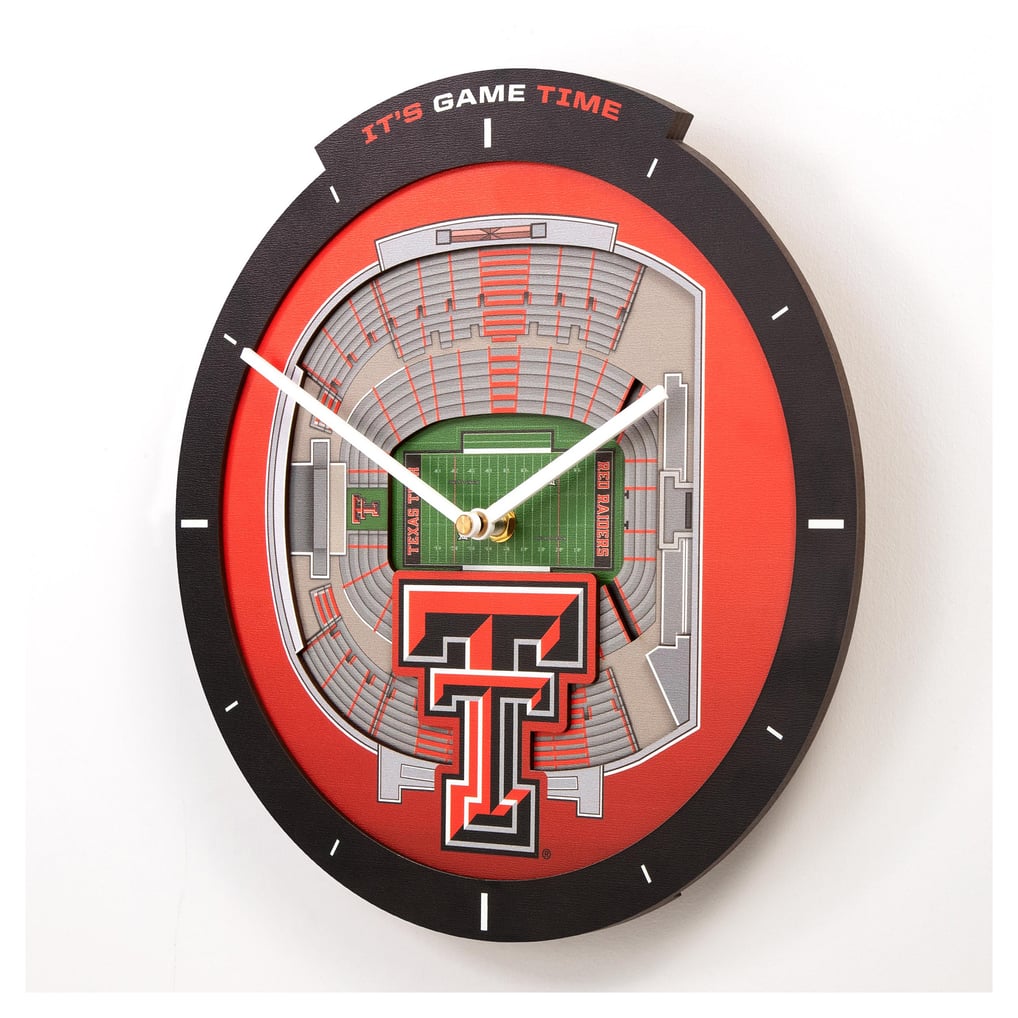 Texas Tech Red Raiders IDNA StadiumView 3D Wall Clock