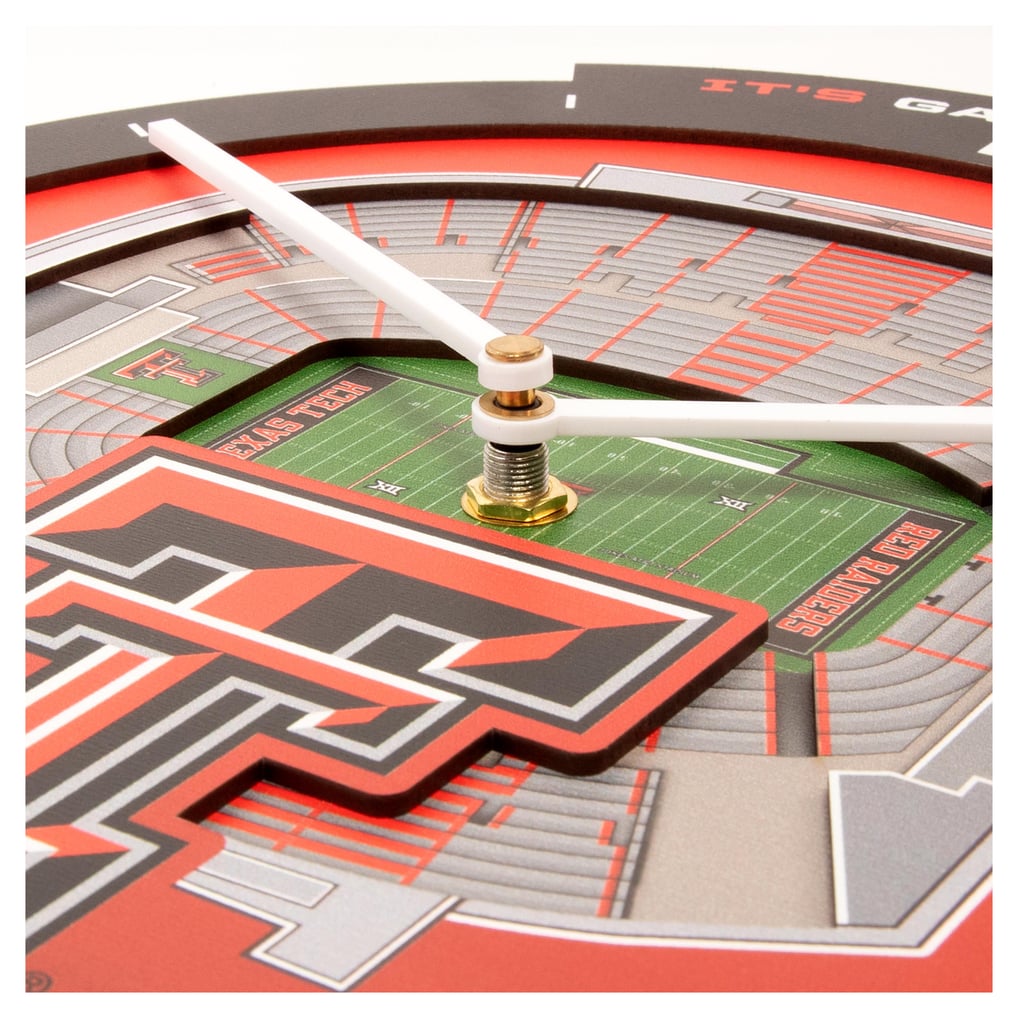 Texas Tech Red Raiders IDNA StadiumView 3D Wall Clock