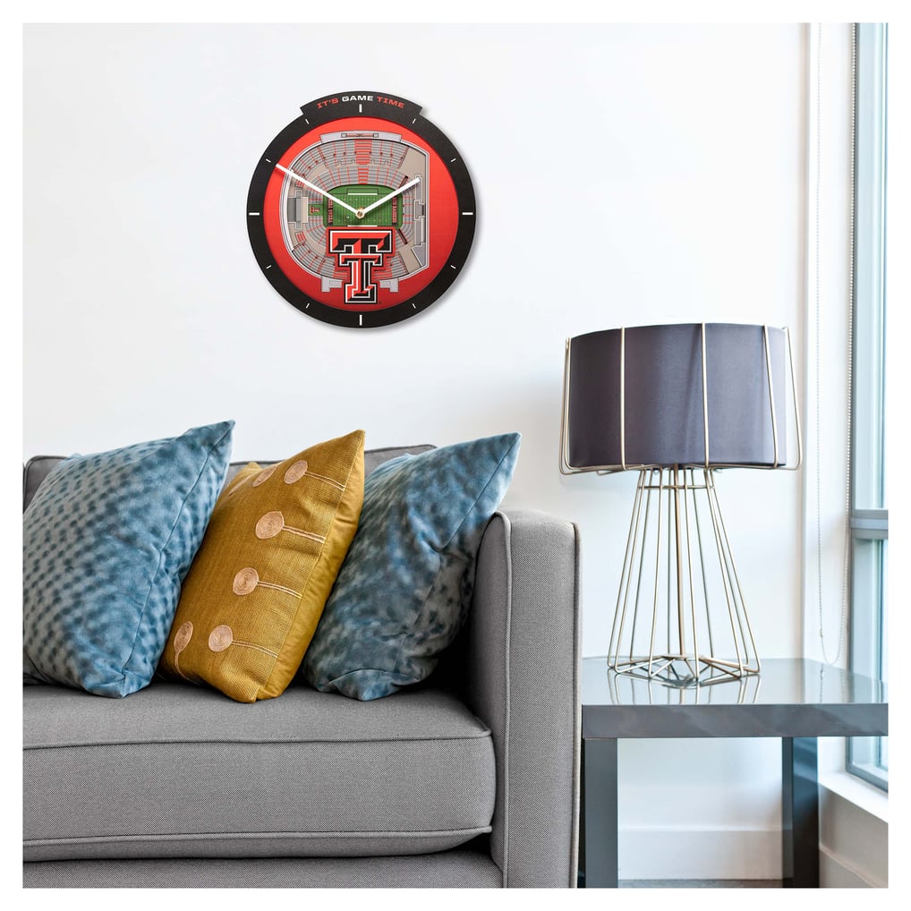 Texas Tech Red Raiders IDNA StadiumView 3D Wall Clock