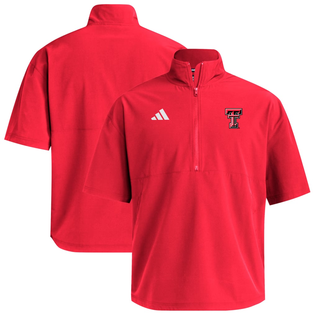  Texas Tech Red Raiders adidas Woven Quarter-Zip Short Sleeve Pullover - Red