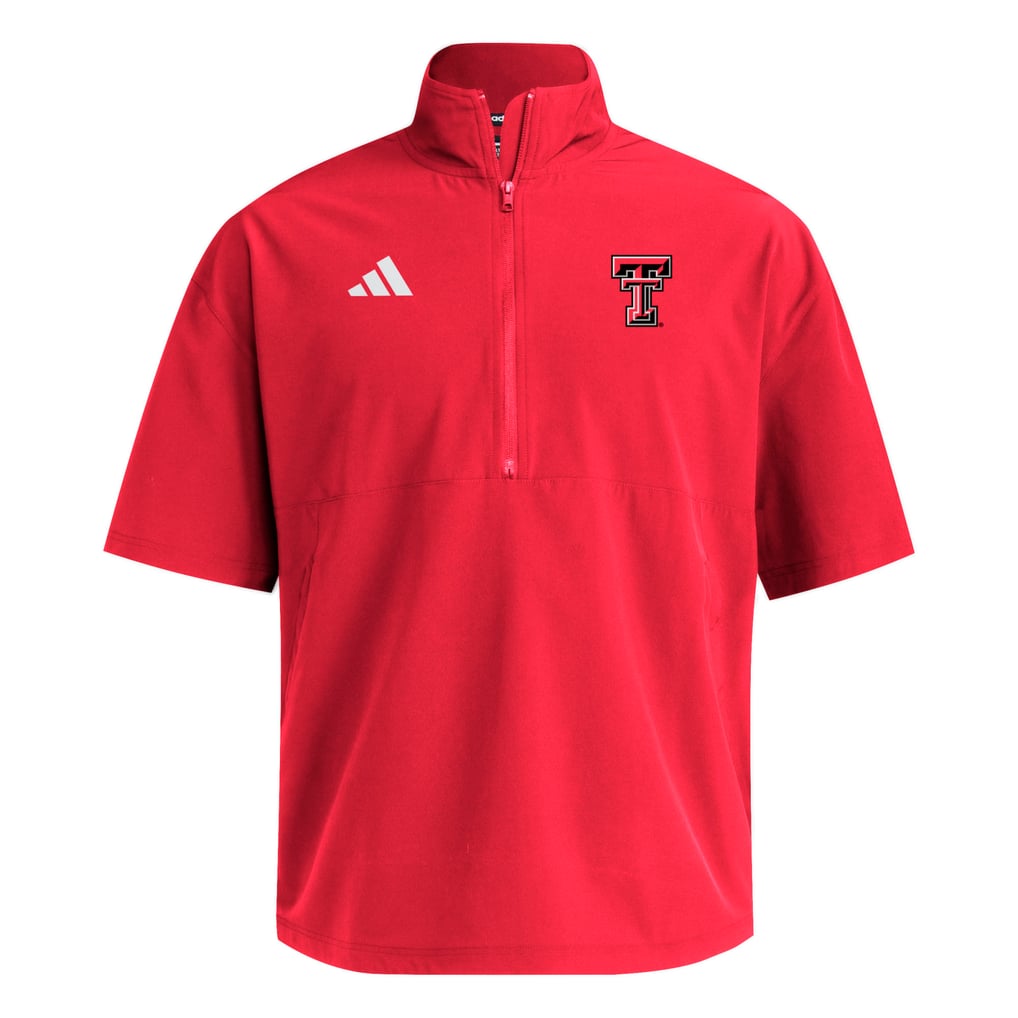  Texas Tech Red Raiders adidas Woven Quarter-Zip Short Sleeve Pullover - Red