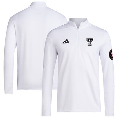 Texas Tech Red Raiders adidas Wear Pink Quarter-Zip Pullover - White