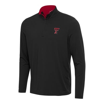 Texas Tech Red Raiders Antigua Content Quarter-Zip Pullover Top - Black/Red