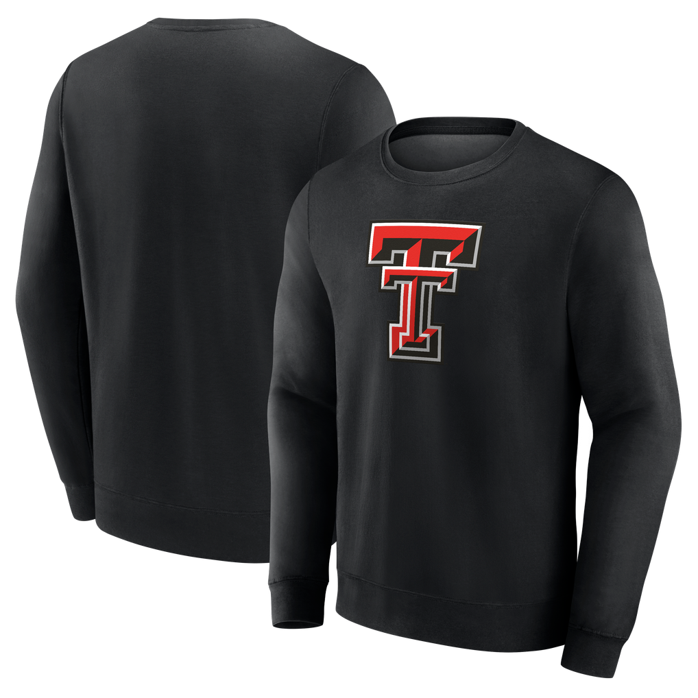 Texas Tech Red Raiders Primary Logo Fleece Pullover Sweatshirt - Black