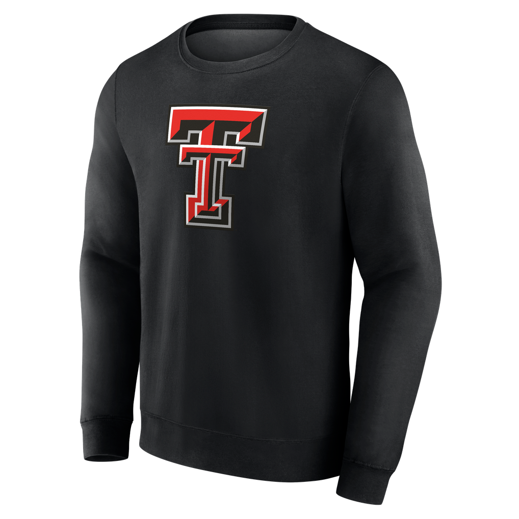 Texas Tech Red Raiders Primary Logo Fleece Pullover Sweatshirt - Black