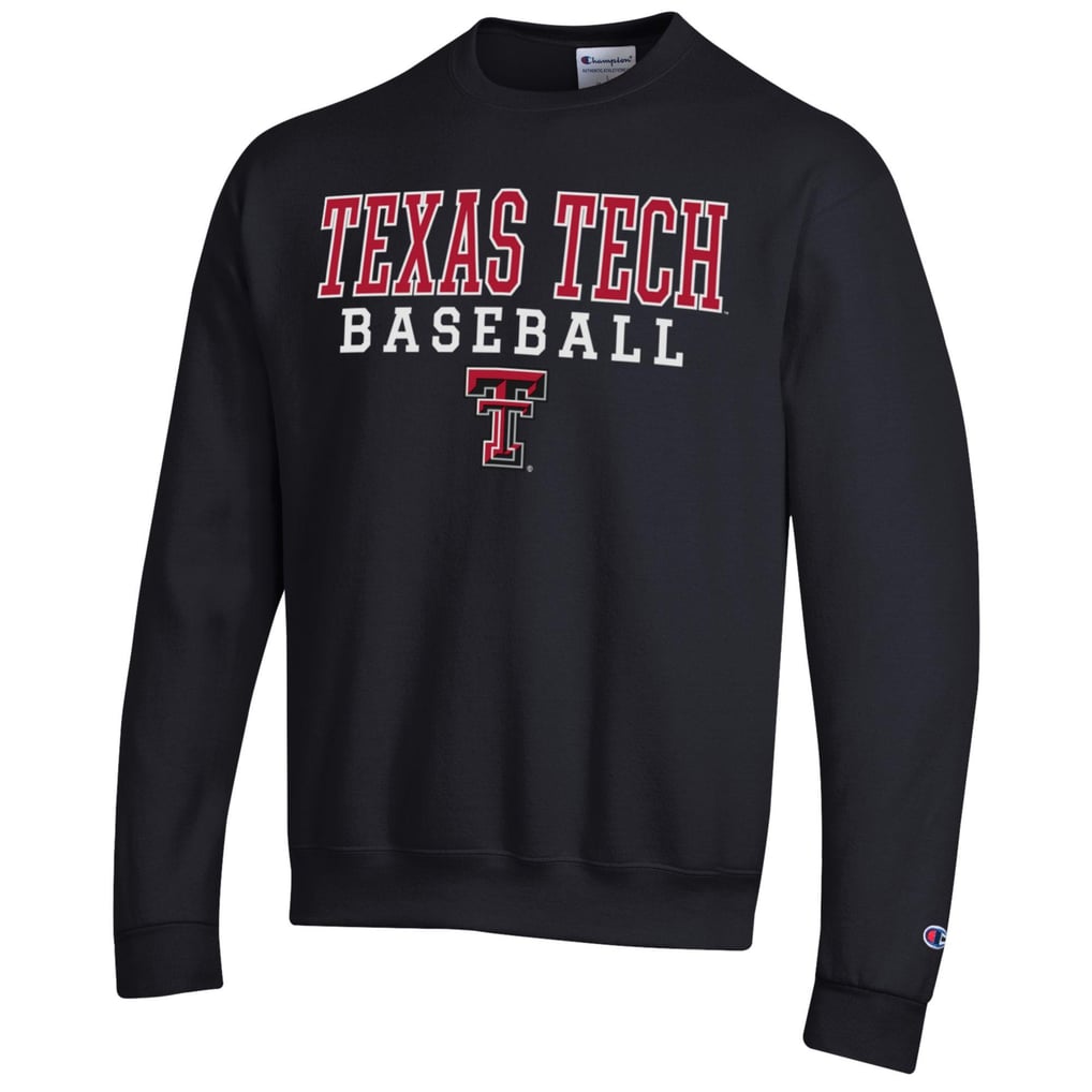  Texas Tech Red Raiders Champion Baseball Stack Powerblend Pullover Sweatshirt - Black