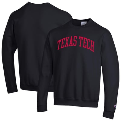  Texas Tech Red Raiders Champion Basic Arch Fleece Pullover Sweatshirt - Black