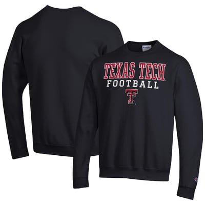Texas Tech Red Raiders Champion Football Stacked Pullover Sweatshirt - Black