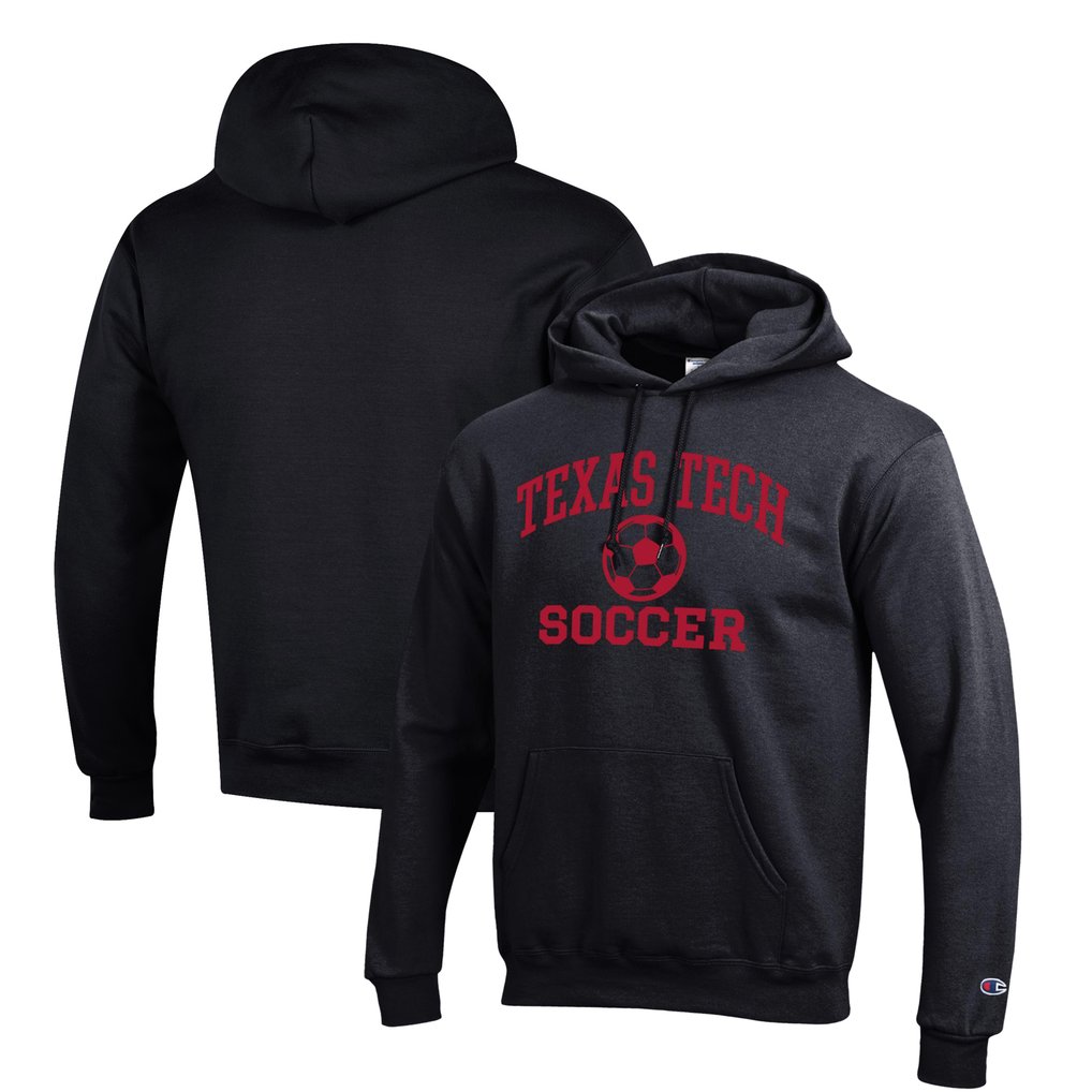 Texas Tech Red Raiders Champion Soccer Icon Powerblend Pullover Hoodie - Black