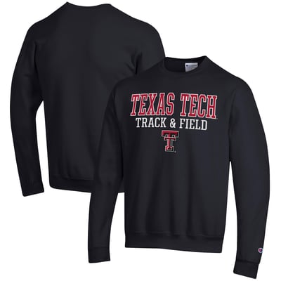  Texas Tech Red Raiders Champion Track & Field Stack Powerblend Pullover Sweatshirt - Black