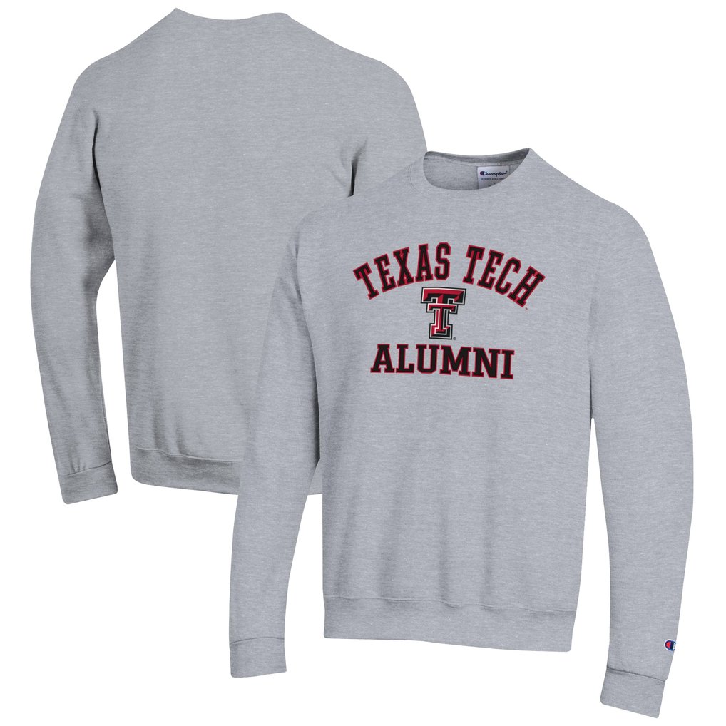  Texas Tech Red Raiders Champion Alumni Logo Arch Pullover Sweatshirt - Gray