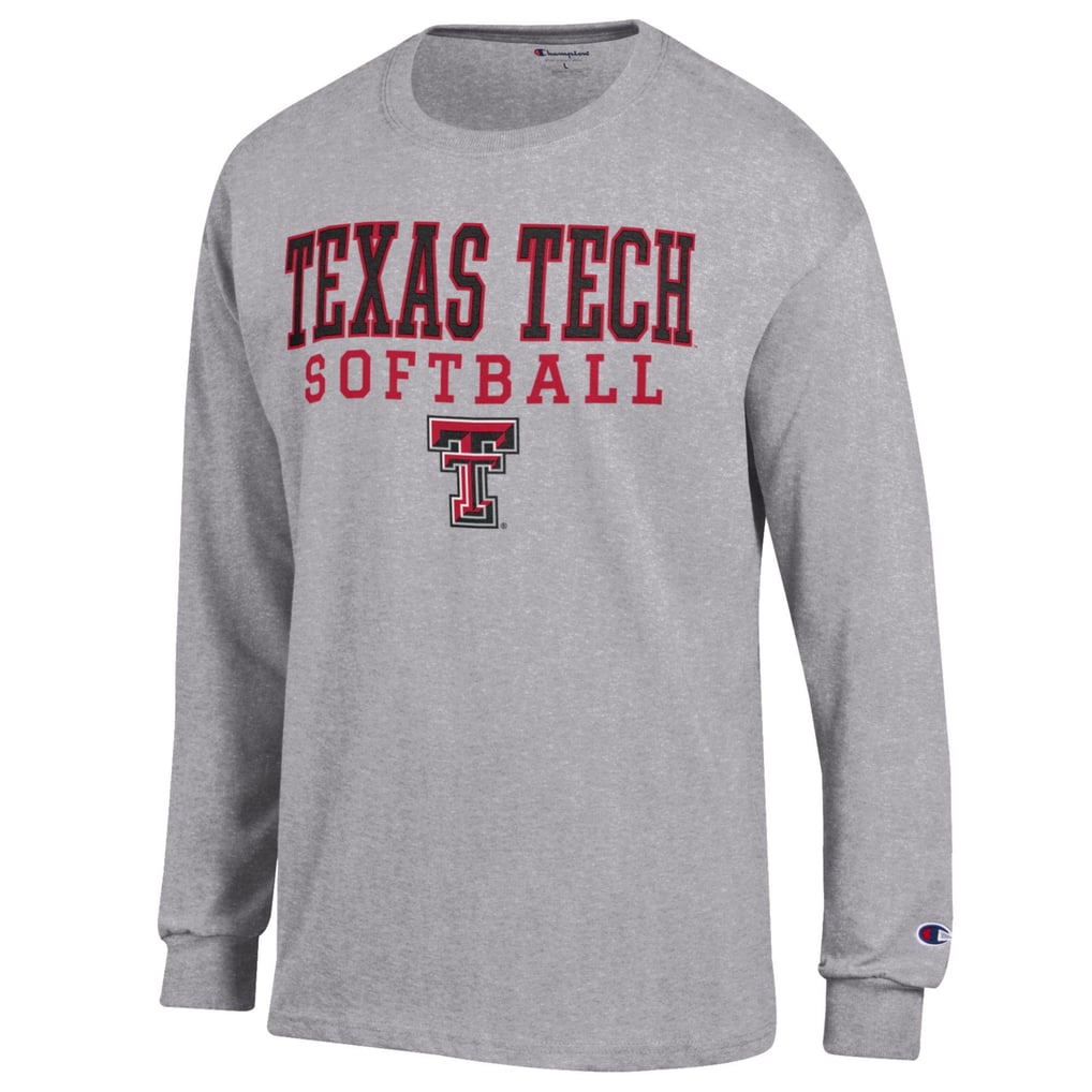 Texas Tech Red Raiders Champion Softball Stack Long Sleeve T-Shirt - Gray