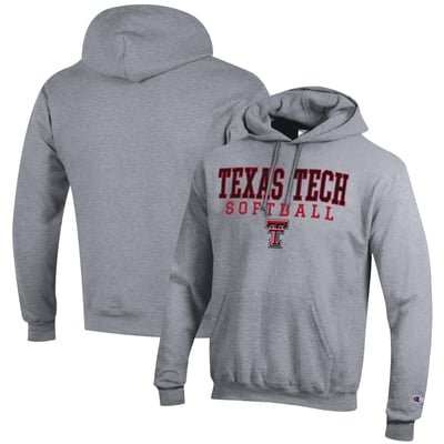 Texas Tech Red Raiders Champion Softball Stack Pullover Hoodie - Gray