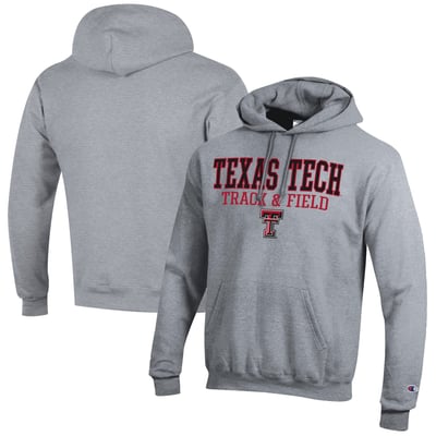  Texas Tech Red Raiders Champion Track & Field Stack Powerblend Pullover Hoodie - Gray