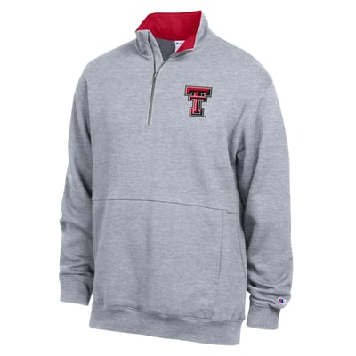  Texas Tech Red Raiders Champion Fleece Quarter-Zip Pullover - Heather Gray