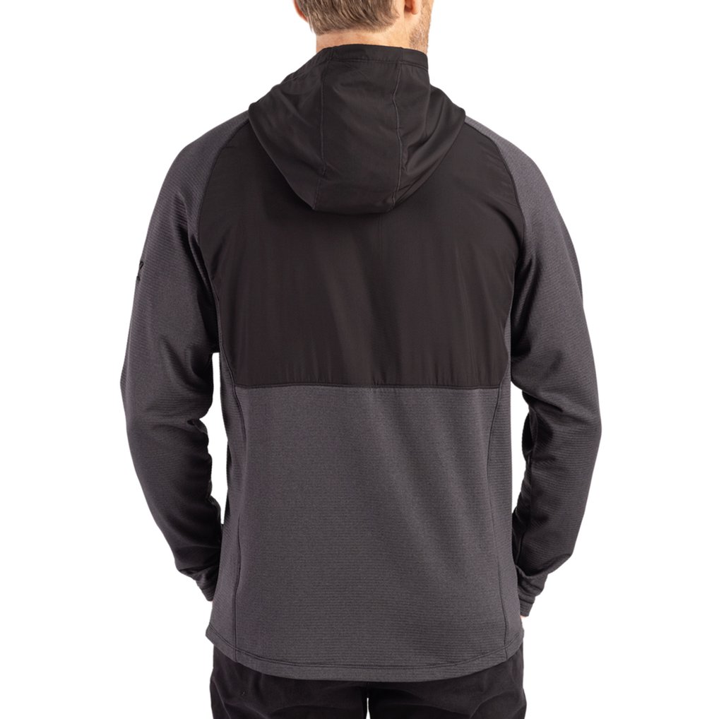 Texas Tech Red Raiders Cutter & Buck Peshastin Eco Fleece Recycled Raglan Full-Zip Tri-Blend Hybrid Jacket - Heather Black