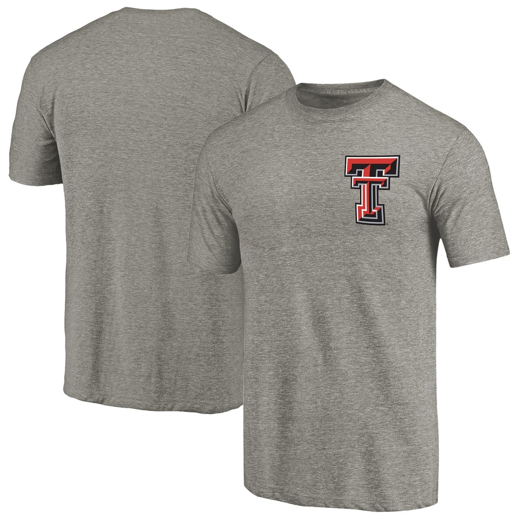Texas Tech Red Raiders Left Chest Distressed Logo Tri-Blend T-Shirt - Gray Heathered