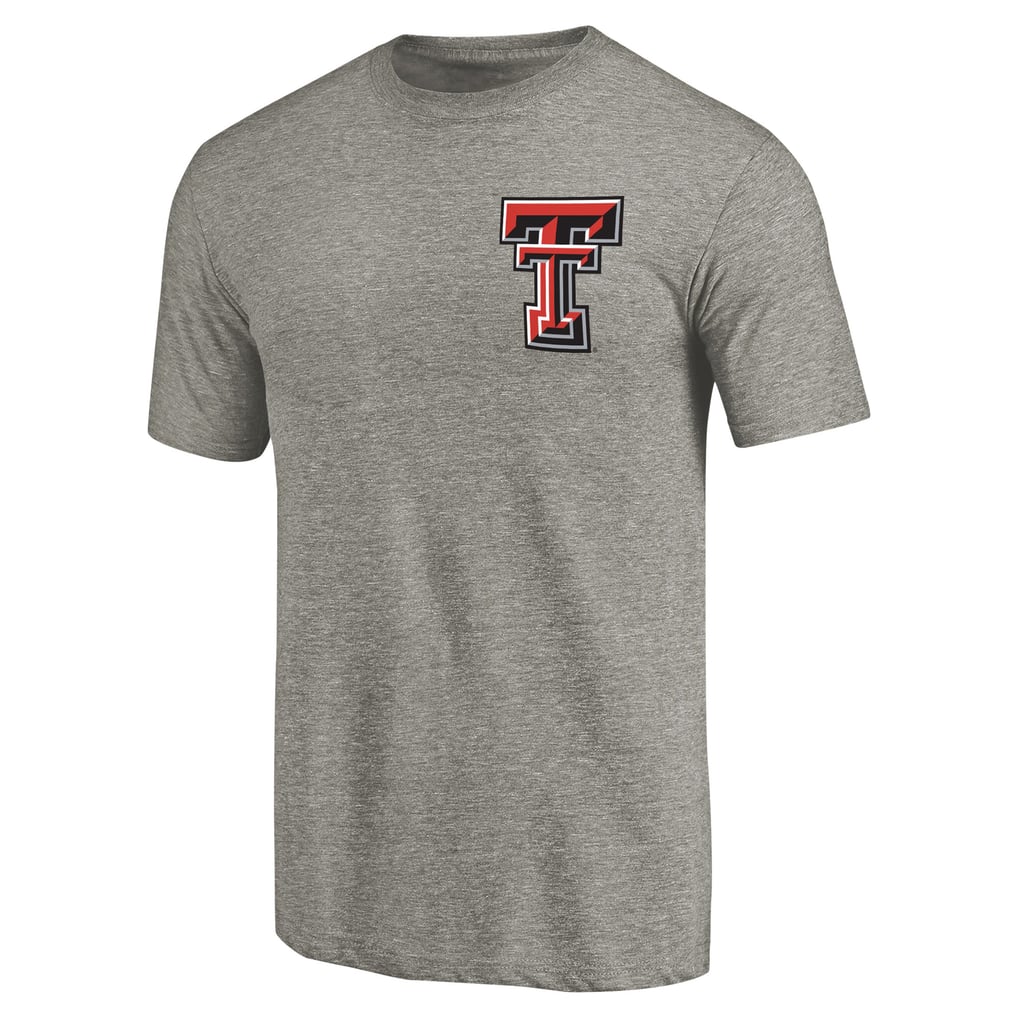 Texas Tech Red Raiders Left Chest Distressed Logo Tri-Blend T-Shirt - Gray Heathered