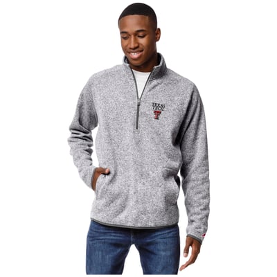  Texas Tech Red Raiders League Collegiate Wear Saranac Raglan Quarter-Zip Jacket - Heather Gray